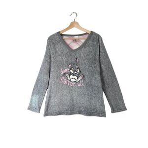 Disney Gray Thumper Long-Sleeve SleepTop Size Large